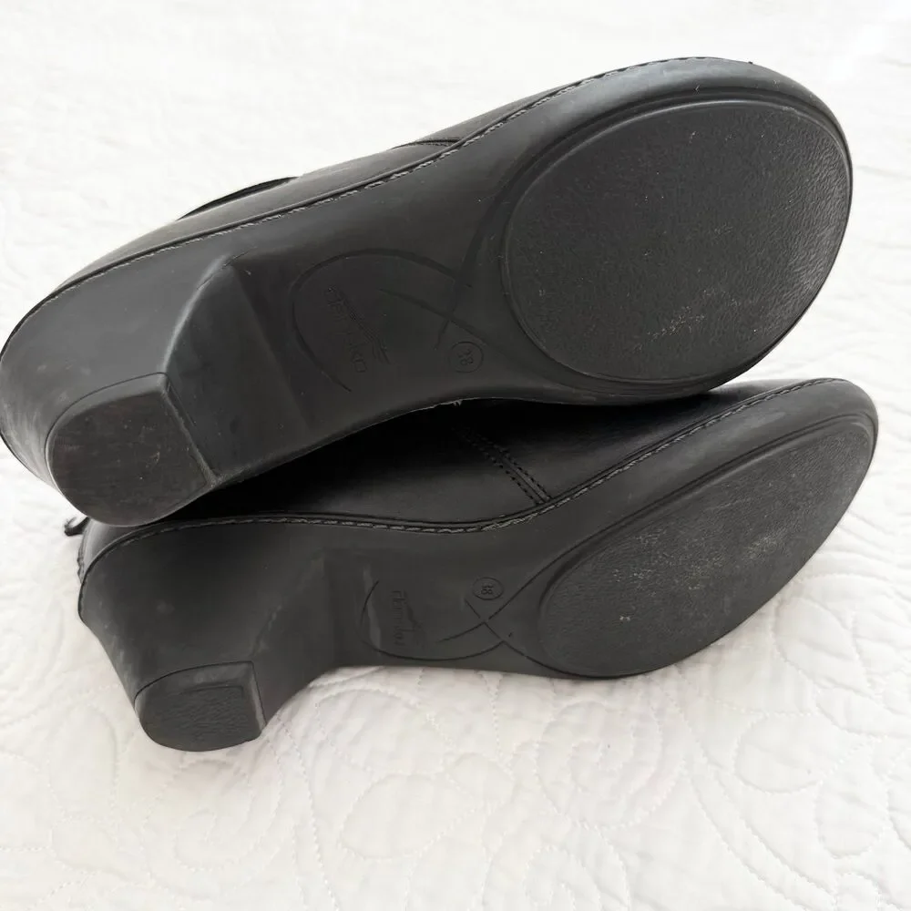 Dansko Black Leather Cutout Ankle Booties - Picture 7 of 9